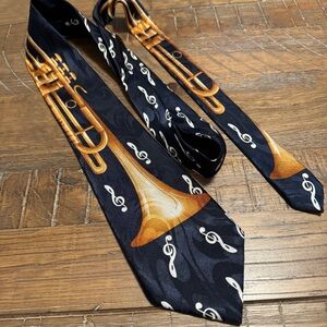 Steven Harris Tie Necktie Trumpet Navy Blue Band Teacher Orchestra instrument